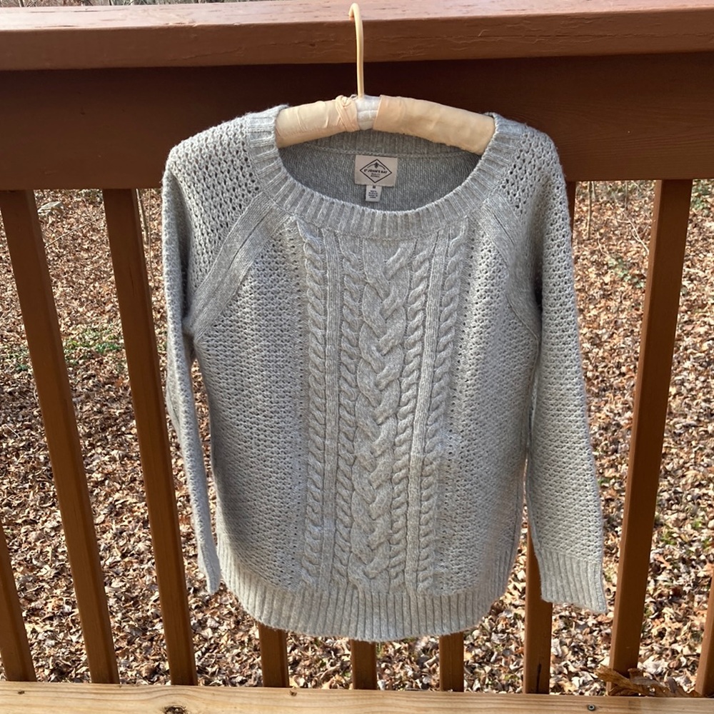 St. John’s Bay gray cable knit sweater